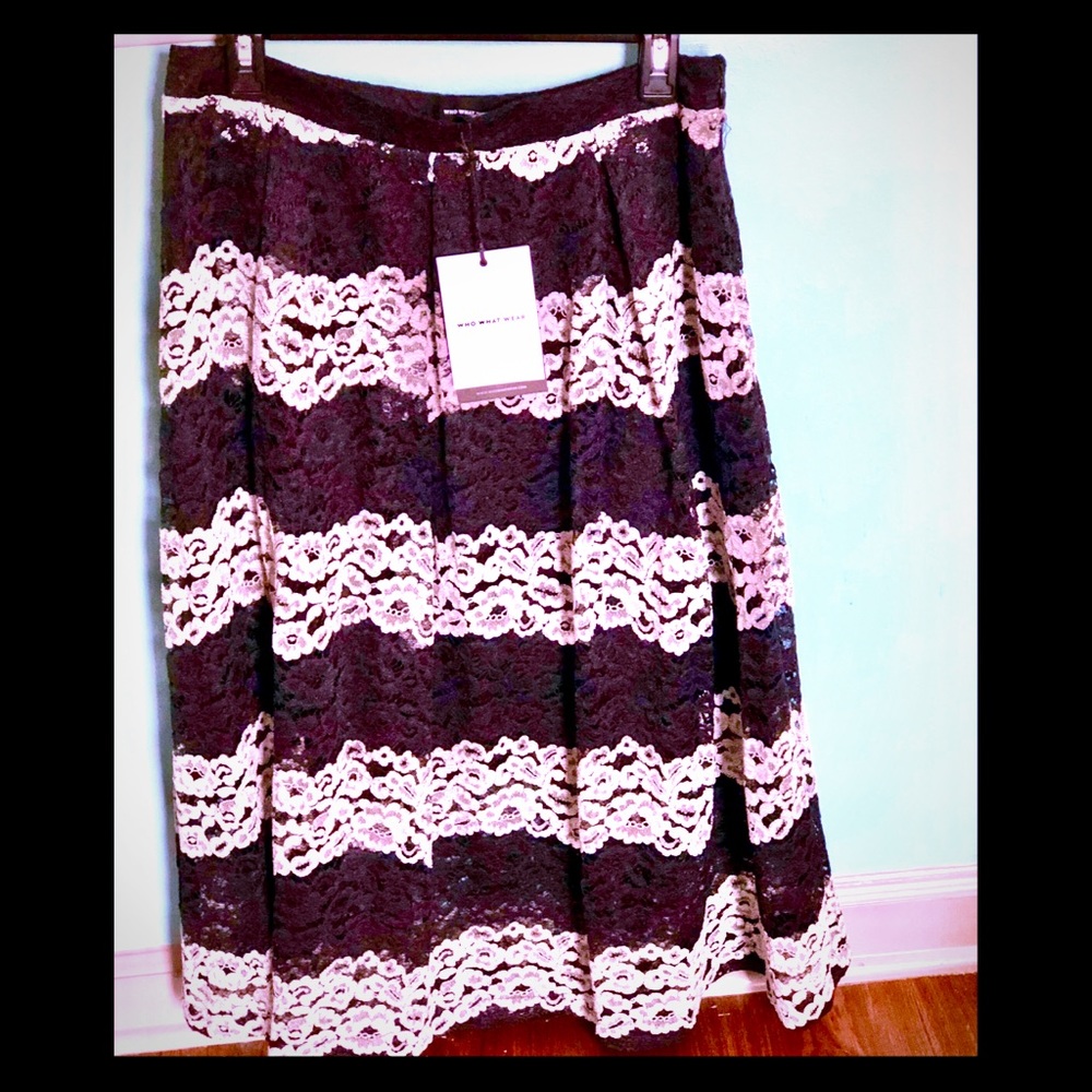 Adorable Black & White Lace Skirt